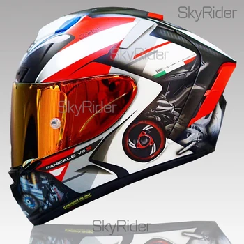 Мотоциклетный шлем с полным лицом X14 white du Для верховой езды, для Мотокросса, для Мотобайка, Casco De Motocicleta