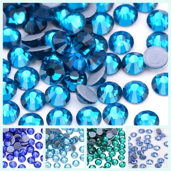Накидка синего цвета, все размеры, стразы с кристаллами, стразы со стеклянными стразами, стразы для дизайна ногтей и ткани