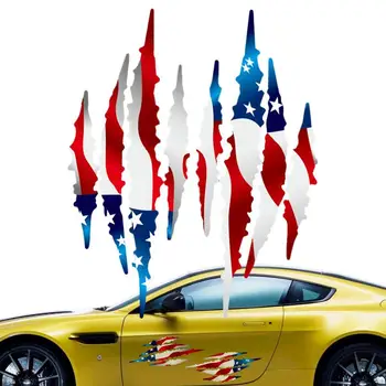 Наклейка на автомобиль с американским флагом, 2 упаковки постоянных автомобильных наклеек с флагом США, наружная наклейка на бампер автомобиля, внедорожника