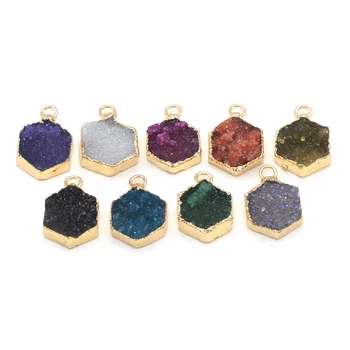 Натуральный камень Агаты подвески многоцветный позолоченный агат для изготовления ювелирных изделий DIY ожерелья для женщин серьги аксессуары