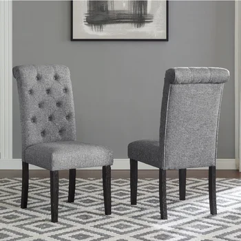 Обеденный стул Roundhill Furniture Leviton, комплект из 2 предметов, (серый /синий /коричневый) по желанию