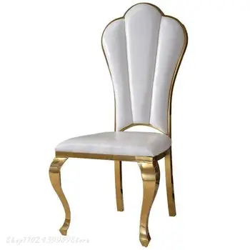 Обеденный стул из нержавеющей стали, Модные металлические обеденные стулья для отеля, Современный домашний светильник, роскошное кресло для переговоров, мебель для гостиной