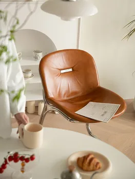 Обеденный стул, Скандинавский консольный стул средней древности, Кожаное кресло для отдыха, Домашний Креативный дизайн, Мебель для столовой
