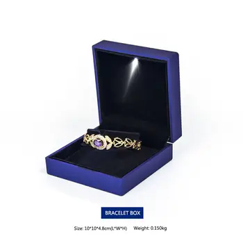Обручальное кольцо, браслет-цепочка, подарочная упаковка, светодиодная шкатулка для украшений со светом