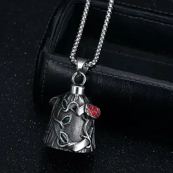 Ожерелье с подвеской в виде колокольчика из титановой стали с розой на локомотиве
