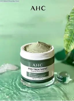 Оригинальная корейская кремово-грязевая маска AHC PRO Treatment Pore 9 Treatment Complex Зеленая грязевая очищающая маска для лица 100 мл