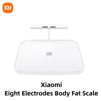 Оригинальные весы Xiaomi с восемью электродами для измерения жировых отложений Двухдиапазонное Определение частоты сердечных сокращений WiFi Bluetooth Пульт дистанционного управления 150 кг Макс.