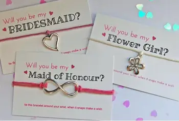 персонализируйте именные свадебные браслеты с пожеланиями для подружек невесты, ювелирные подарки на день рождения, Подарки подружкам невесты на Девичник