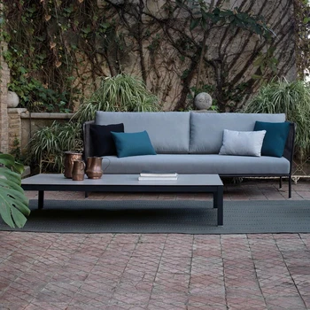 Плетеный диван в скандинавском стиле, комбинация для отдыха во дворе, сад, креативная вилла, диван на балконе, мебель для чайного столика
