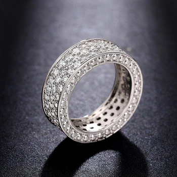 Простые женские обручальные кольца С микромощеным камнем CZ Серебристого цвета, высококачественные Женские аксессуары, модные украшения