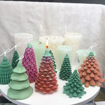 Рождественский подарок Ароматерапевтическая свеча силиконовая форма СДЕЛАЙ САМ Санта Клаус Рождественская елка гипсовое мыло ручной работы силиконовая форма для торта