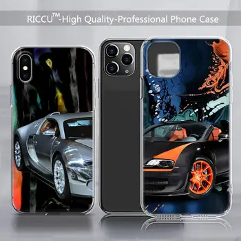 Роскошный автомобильный чехол для телефона Bugatti Прозрачный для iPhone 12 11 pro Mini XS MAX 8 7 6 6S Plus X SE 2020 Чехлы