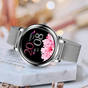 самые продаваемые женские умные часы steel metal 2021 с полным сенсорным экраном диаметром 39 мм и Bluetooth Smart watch Ladies Girl для Android IOS