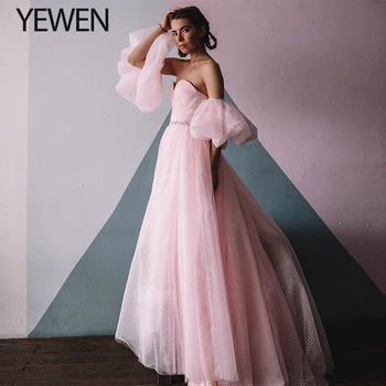 Свадебное платье большого размера розовое платье для фотосъемки из тюля в горошек, без бретелек, со съемными рукавами, милая сексуальная ЮЭН