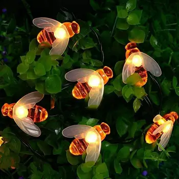 Светодиодная гирлянда Honeybee, креативная солнечная светодиодная гирлянда Bee, водонепроницаемая, 8 режимов освещения, уличная мультяшная лампа, садовые принадлежности