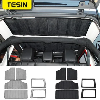 Сетка для заднего стекла и крыши салона автомобиля TESIN, комплект из хлопка с жесткой теплоизоляцией для Jeep Wrangler JK 2012-2017 Для стайлинга автомобилей