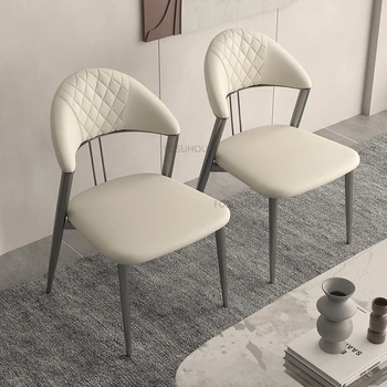 Скандинавские Обеденные стулья из искусственной кожи Для домашней мебели Кухонные Обеденные стулья Со спинкой Легкие Роскошные Обеденные стулья для ресторана