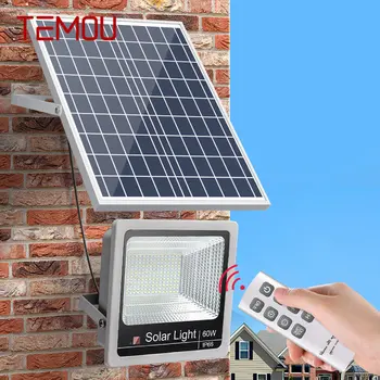 Солнечный прожектор TEMOU Уличный фонарь с дистанционным управлением Водонепроницаемый IP65 светодиодный наружный светильник для сада и балкона
