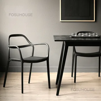 Стулья для столовой в кофейне Norhor со спинкой в скандинавском стиле, современное Простое Кресло для гостиной, спальни, Общий Пластиковый стул