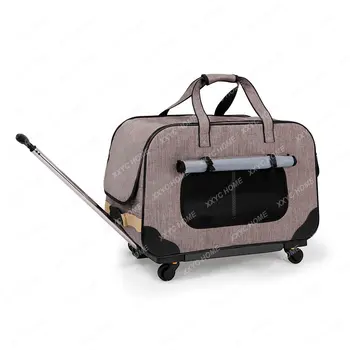 Сумка-тележка для домашних животных, переносная большая дышащая сумка для кошек, клетка для кошек, дышащий багаж, чемодан для собак