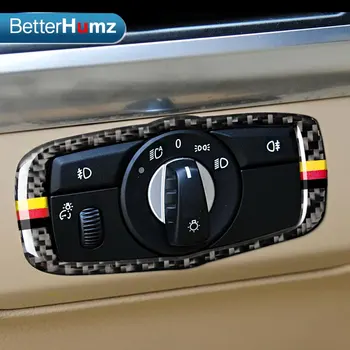 Углеродное волокно для BMW X5 E70 X6 E71 Центральная консоль Ручка переключения фар Накладная рамка Наклейка M Performance Аксессуар для интерьера автомобиля