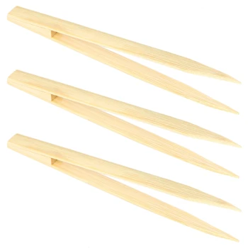 Удобный инструмент-бамбуковый прямой пинцет с 3-кратным заостренным наконечником