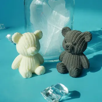 Форма для гипсовых свечей Lovely Bear 3D Fragrance Plaster Decor Силиконовые формы для ароматических свечей в форме животных