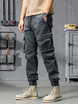 Хлопок весна лето Мужские брюки-карго с несколькими карманами армейские военные тонкий Fit брюки для бега спецодежды повседневные хлопковые тактические брюки