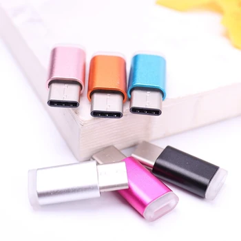 Цветной разъем USB Type C из алюминиевого сплава для преобразования Micro USB в адаптер USB-C Type-C для huawei xiaomi letv